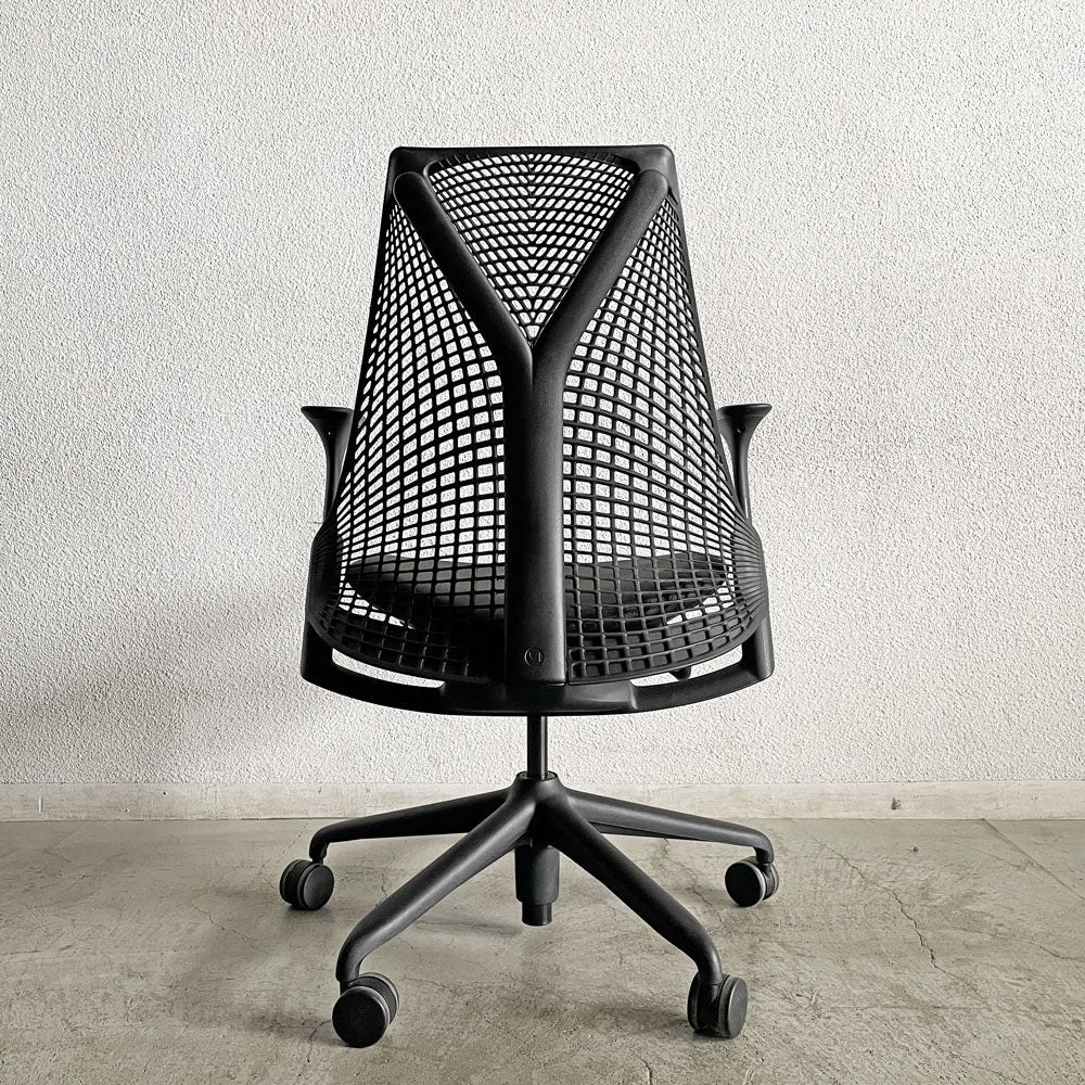 ハーマンミラー Herman Miller セイルチェア SAYL CHAIR デスクチェア オフィスチェア ブラック ミドルバック イヴ・ベアール 2016年製 旧モデル 〓