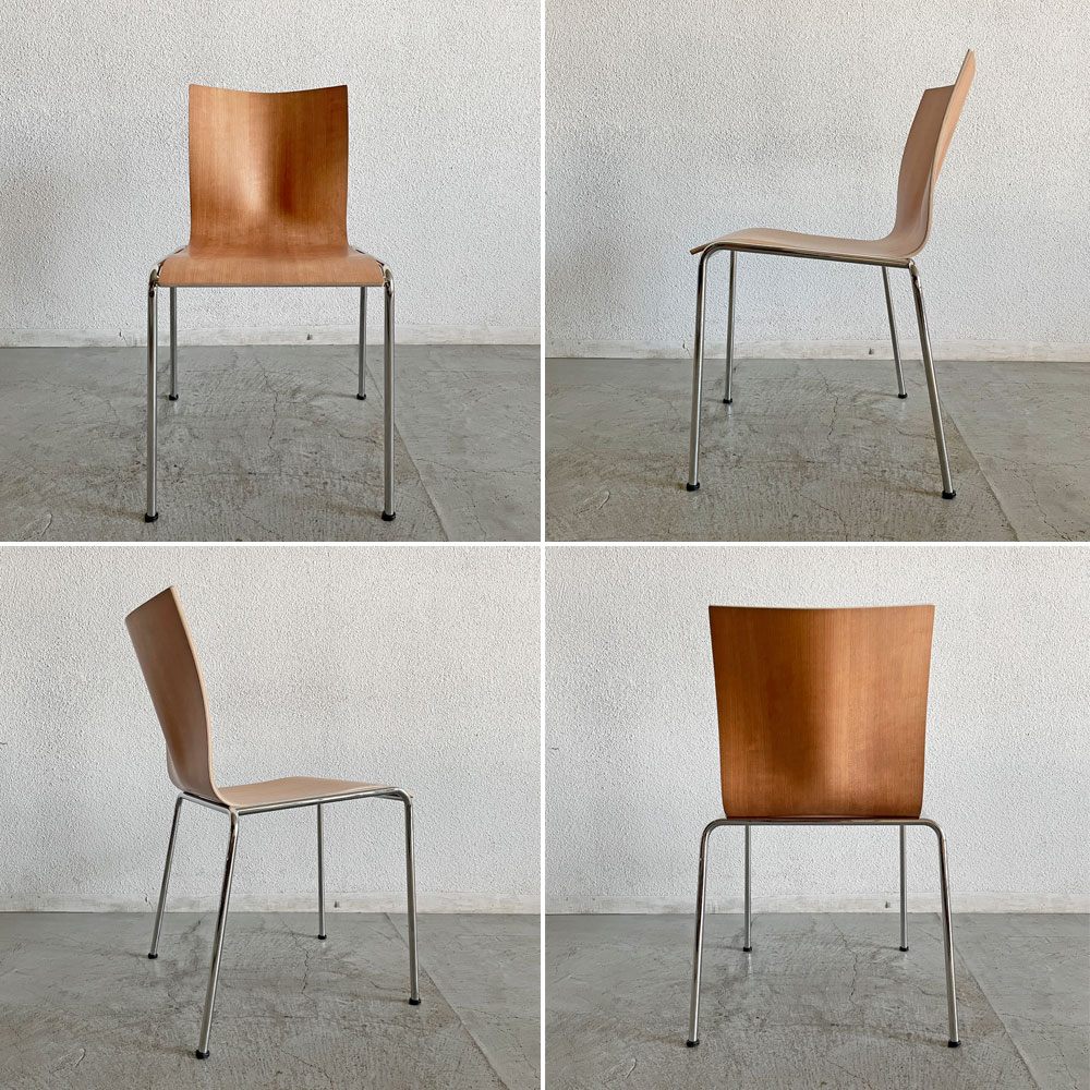 エンゲルブレヒト Engelbrechts チャリック CHAIRIK 101 スタッキングチェア 4本脚 バーチ材 3色 6脚セット 専用トローリー付 エリック・マグヌッセン 未使用保管品 〓