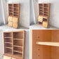 ベルメゾン Belle Maison あたたかみのあるアルダー材のフラップ本棚 上置き付き キャビネット 飾り棚 定価￥84,900- ★