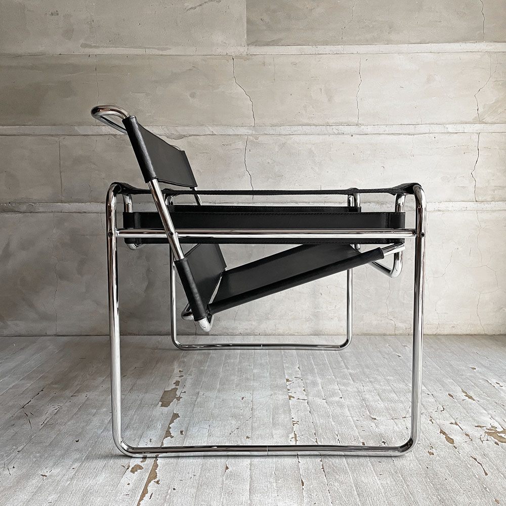 ガビーナ GAVINA ワシリーチェア Wassily Chair クラブチェアB3 ラウンジチェア 1960s ビンテージ マルセル・ブロイヤー Marcel Breuer レザー×スチールパイプ モダン バウハウス 希少 ♪