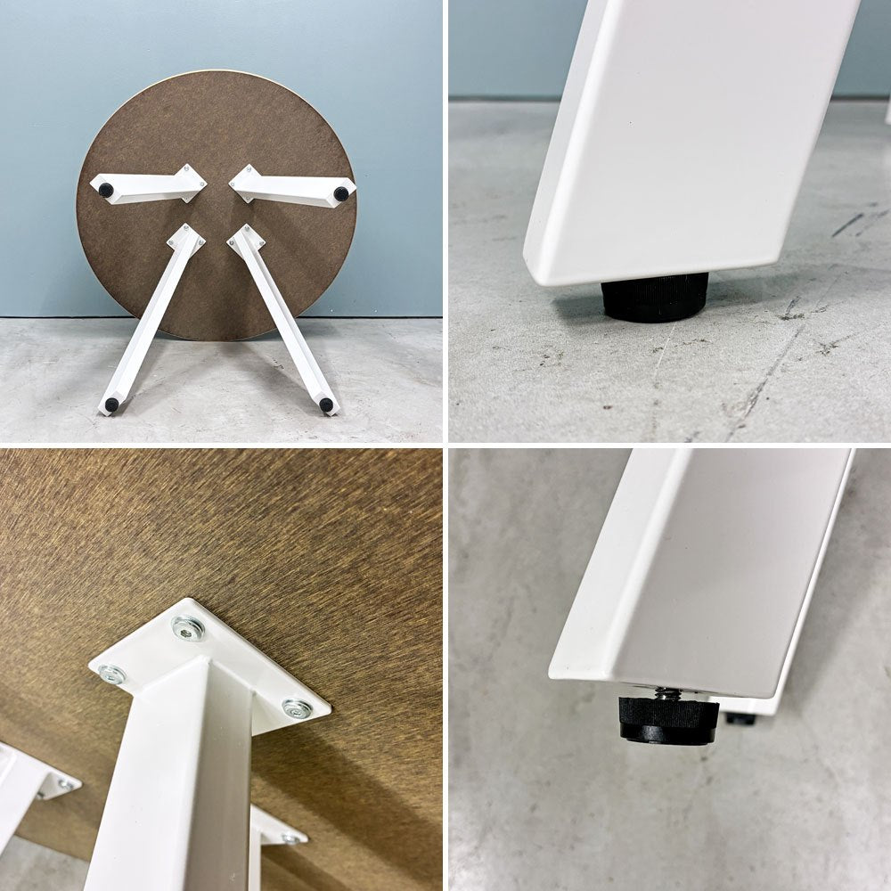 かなでもの KANADEMONO ザ・カフェテーブル THE CAFE TABLE White Steel 4pin ラウンド Φ83cm リノリウム天板 定価￥79,800- ◎