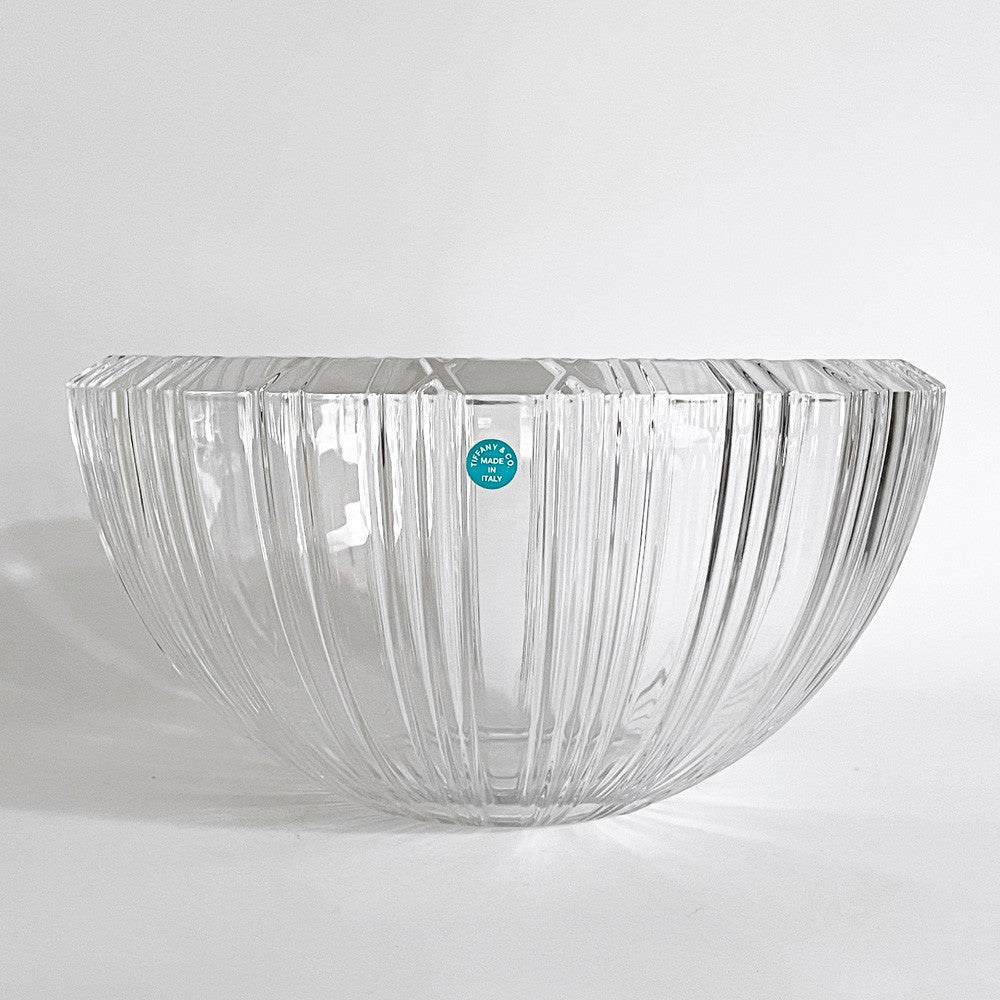 ティファニー Tiffany&co アトラス クリスタルボウル クリスタルガラス Φ28cm ローマンインデックス イタリア製 箱付き ■