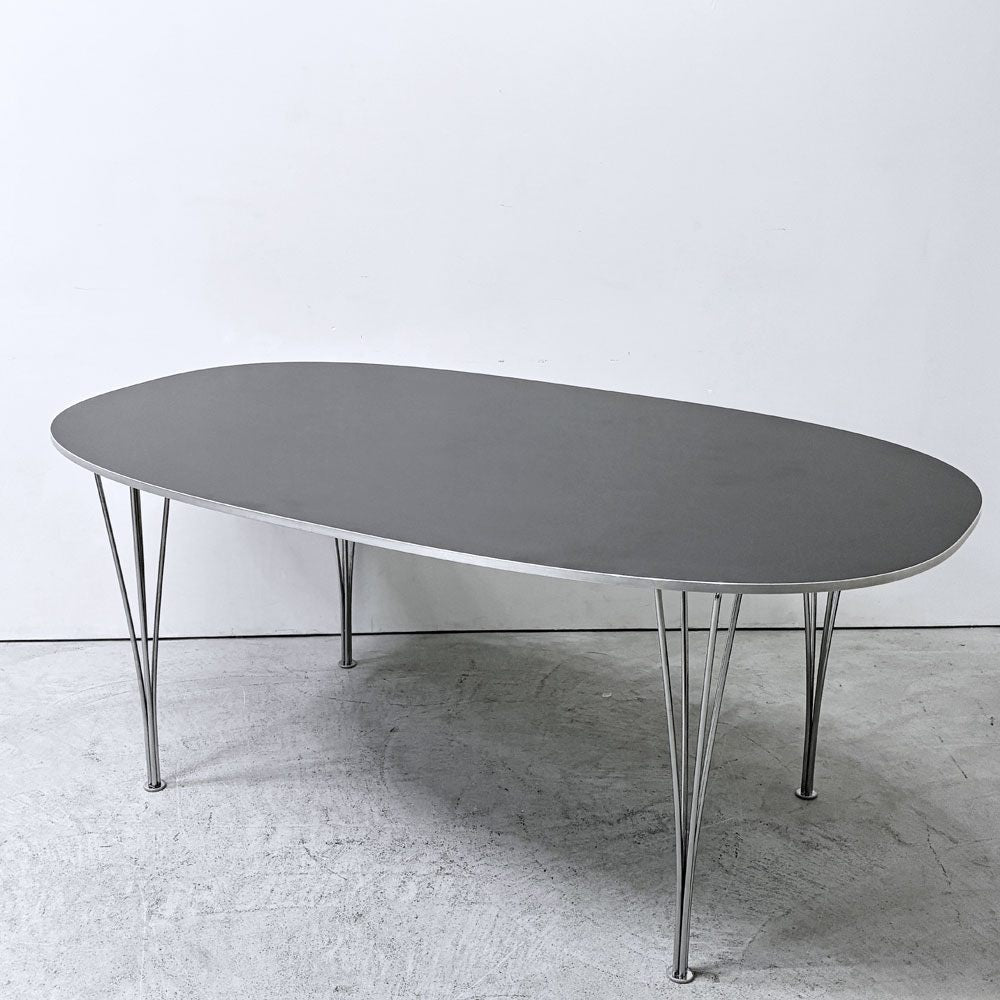 フリッツハンセン Fritz Hansen スーパー楕円 Bテーブル ダイニングテーブル B612 ブラックラミネート ピート・ヘイン アルネ・ヤコブセン デンマーク 北欧家具 参考定価￥356,180～ ●