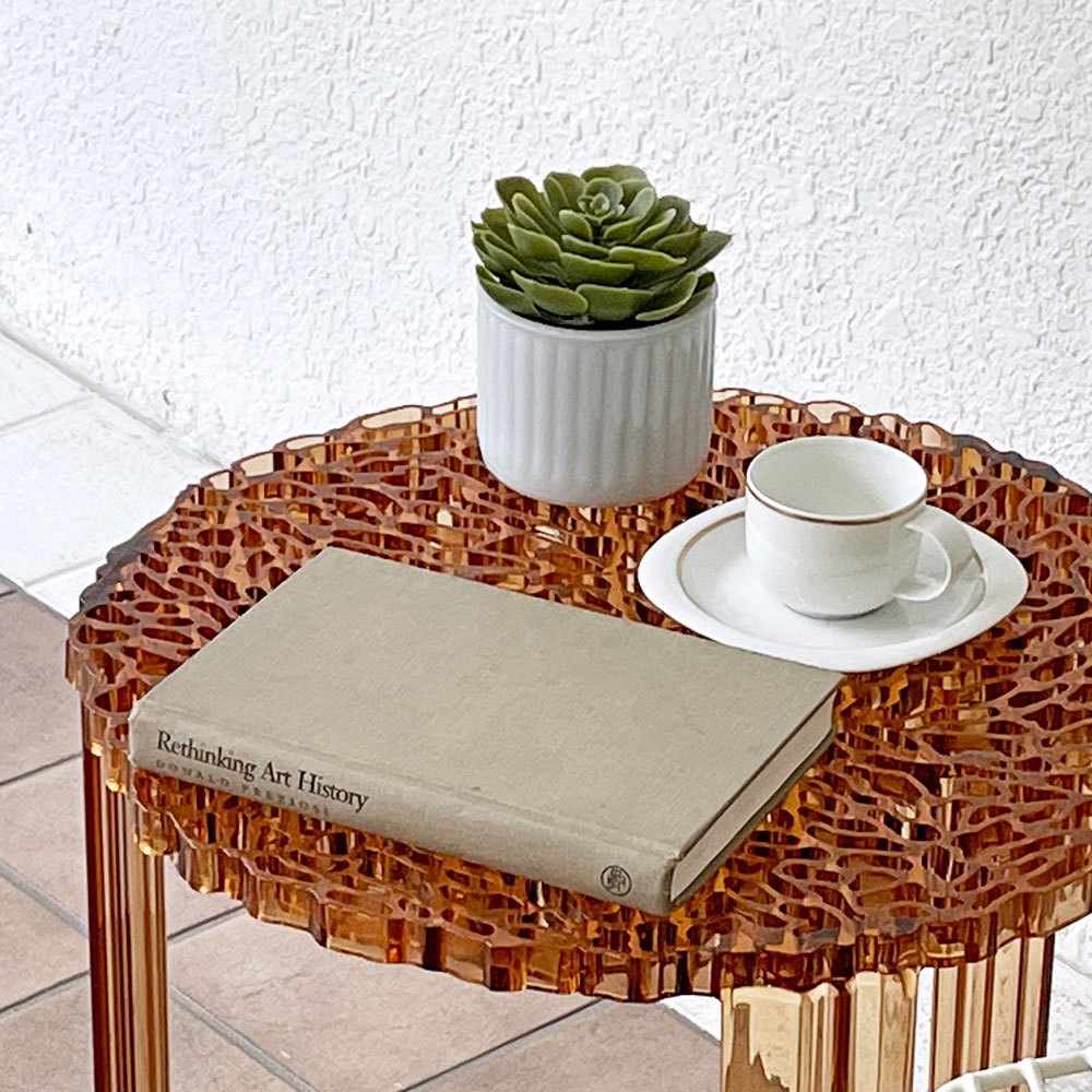 カルテル Kartell ティーテーブル ハイ T-TABLE サイドテーブル ブラック φ50×H44cm パトリシア・ウルキオラ イタリア 定価￥51,500- ◇