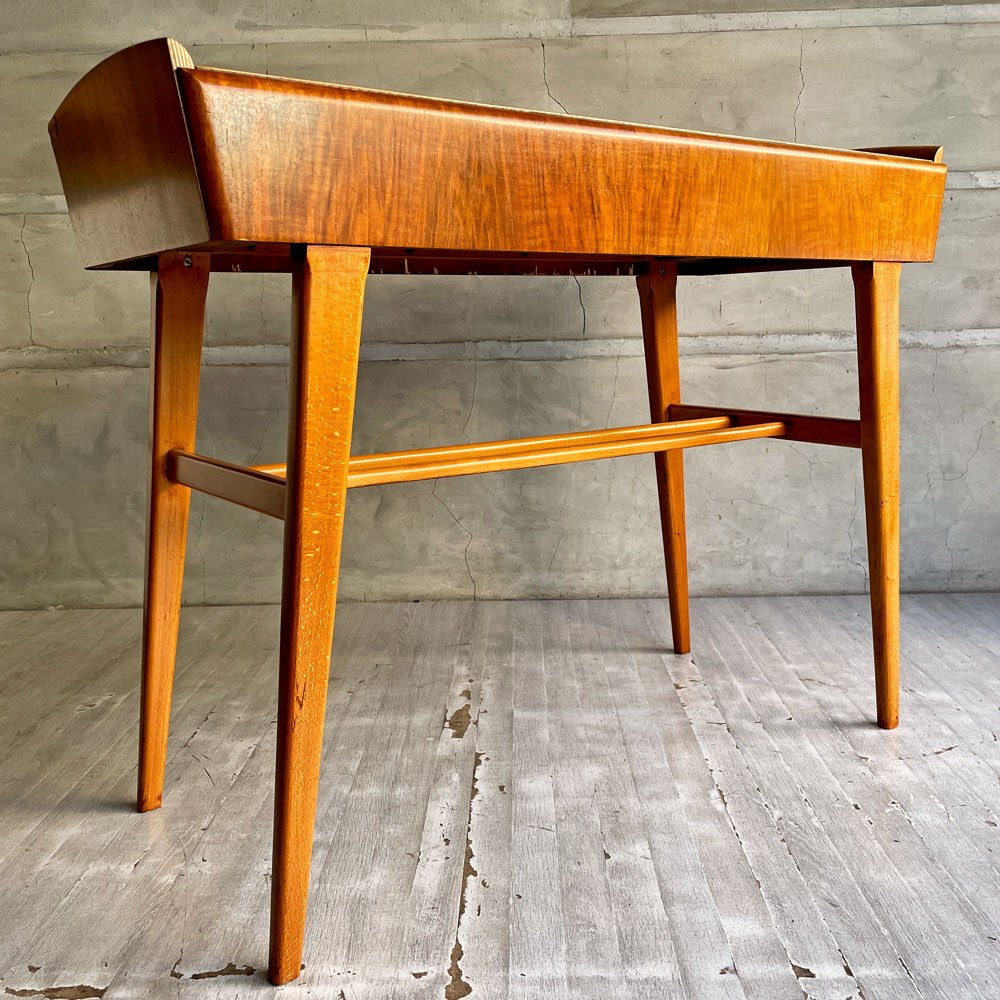 ヨーロッパビンテージ  ソーイングテーブル コンソールテーブル デスク ウォールナットｘビーチ材 2ドロワー Lloyd's Antiques取扱 ♪