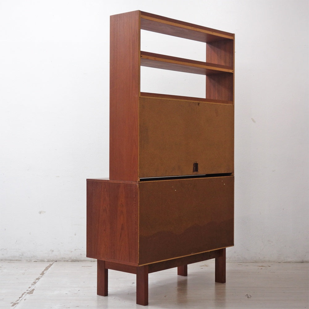 北欧ビンテージ Scandinabian Vintage チーク材 バーキャビネット カクテルキャビネット ライティングビューロー 北欧家具 ●