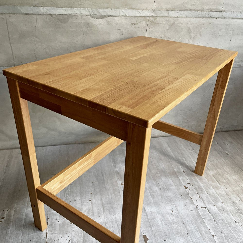 無印良品 MUJI 木製コンパクトデスク ラバーウッド無垢集成材 シンプルデザイン 定価￥12,900- ♪