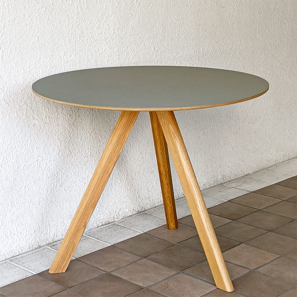 ヘイ HAY CPH 20 ラウンドテーブル ダイニングテーブル グレー リノリウム Φ90 デンマーク 北欧家具 ロナン＆エルワン・ブルレック ◇