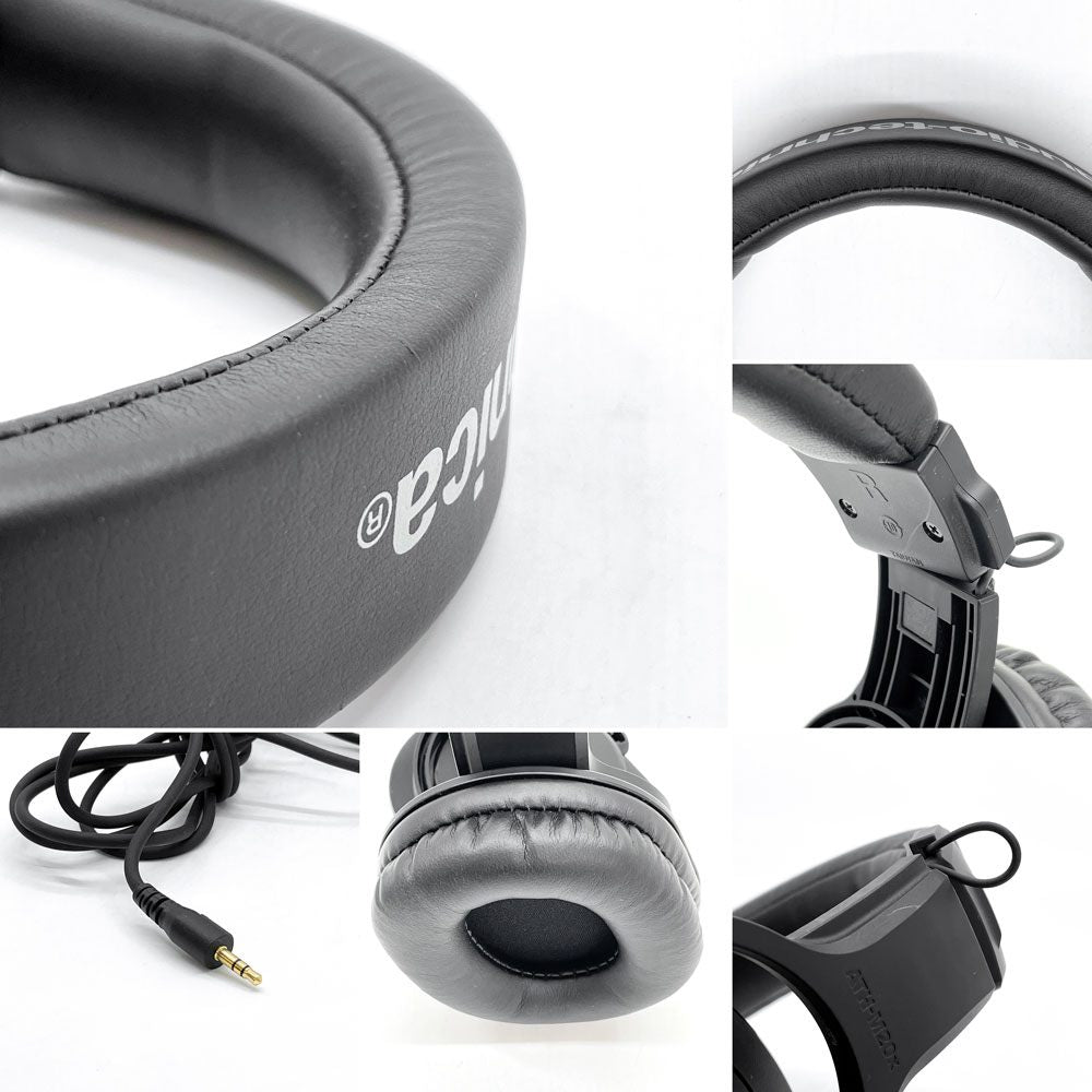 オーディオテクニカ audio-technica ヘッドフォン ATH-N20x ブラック レザーパッド 伸縮アーム ●