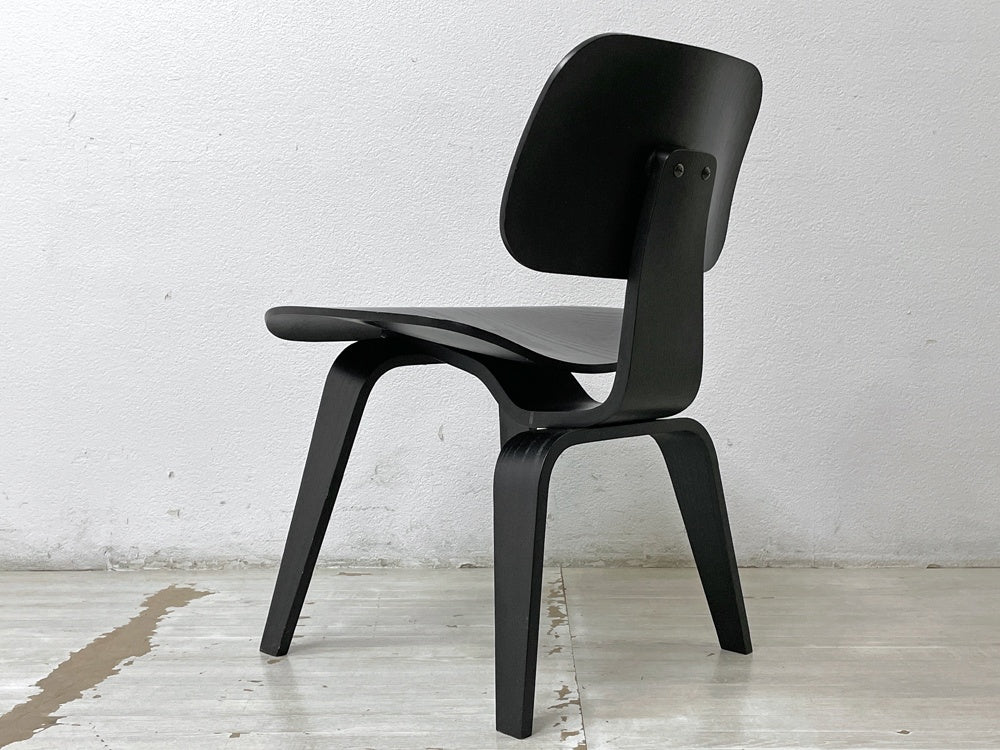 ハーマンミラー Herman Miller プライウッドダイニングチェア ウッドレッグ DCW Molded Plywood Dining Chair エボニー イームズ ミッドセンチュリー ●