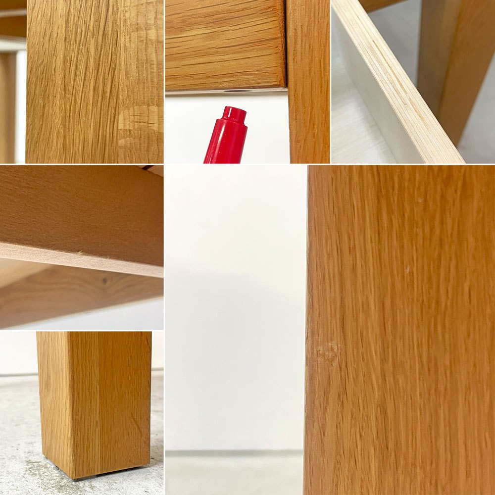 無印良品 MUJI ダイニングテーブル 無垢集成材 オーク材 引出付 W80cm スクエア ナチュラルスタイル 参考価格￥59,900- ●