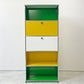 USMハラー USM Haller モジュラーファニチャー キャビネット シェルフ 1列5段 ドロップダウンドア×2 USMグリーン ゴールデンイエロー ピュアホワイト スイス 鍵付き ●