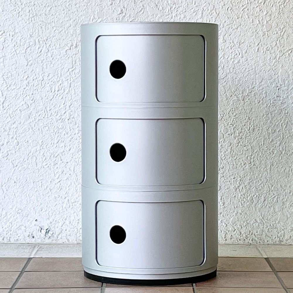 カルテル Kartell コンポニビリ 3段 ストレージボックス シルバー アンナ・カステッリ・フェリエーリ イタリア ◇