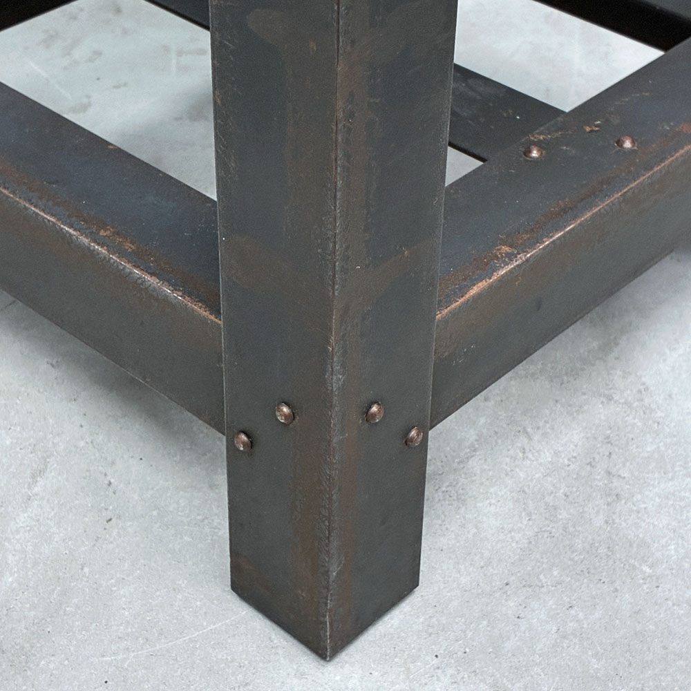 イデー IDEE アイアン スツール  IRON STOOL レザー 焼鋼 店舗什器 インダストリアルデザイン 特注品 A ◎