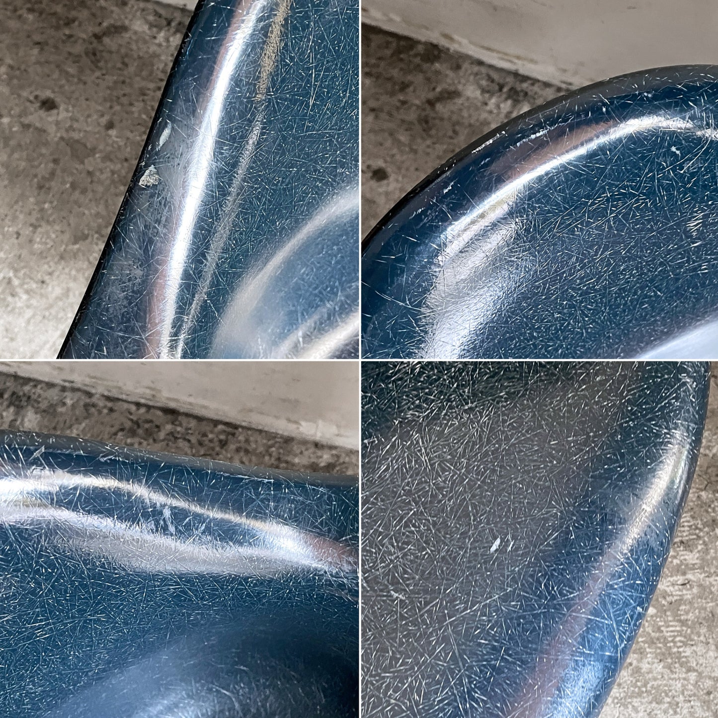 ハーマンミラー Herman Miller アームシェルチェア Arm Shell Chair セカンド 2nd FRP ネイビーブルー キャッツクレイドルベース イームズ ビンテージ ■