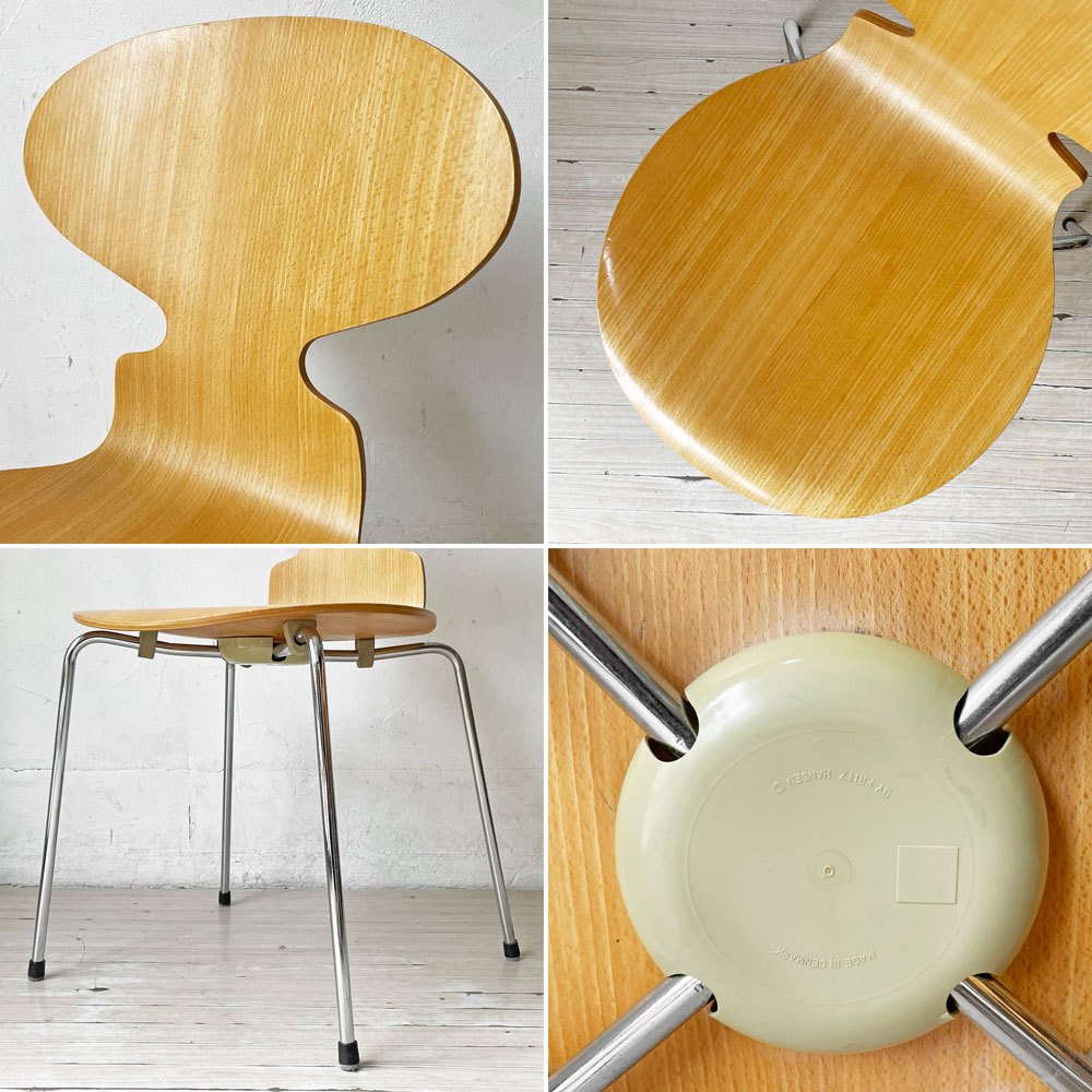 フリッツハンセン Fritz Hansen 3101 アリンコチェア アントチェア 4本脚 ナチュラルビーチ ラッカー仕上げ フェルトグライズ アルネ・ヤコブセン B ★