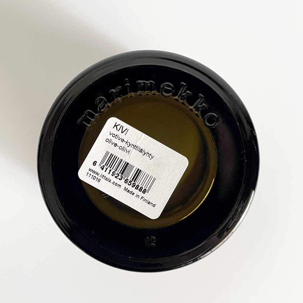 イッタラ iittala マリメッコ marimekko キビ kivi キャンドルホルダー オリーブ 60mm ガラス ヘイッキ・オルヴォラ フィンランド 北欧雑貨 箱付 ■