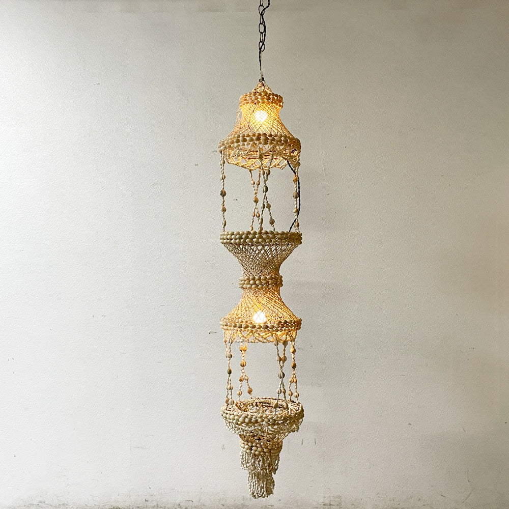 ビンテージ vintage シェル 貝殻 シャンデリア ペンダントランプ ホテルスタイル リゾートインテリア ●