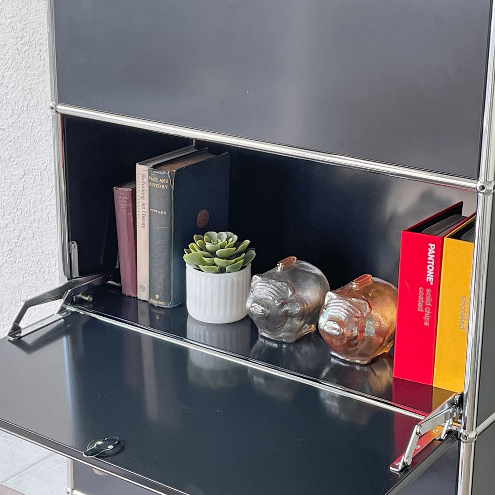 ユーエスエムハラー USM Haller モジュラーファニチャー Modular Furniture キャビネット シェルフ 1列4段 旧型 スイス ◇