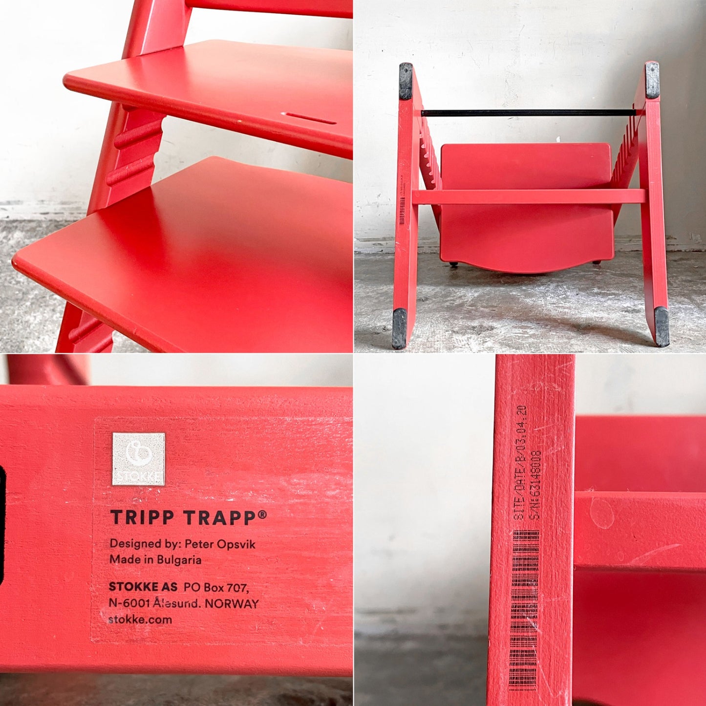 ストッケ STOKKE トリップトラップ TRIPP TRAPP ベビーチェア キッズチェア レッド S/N6～ ノルウェー 北欧家具 ■