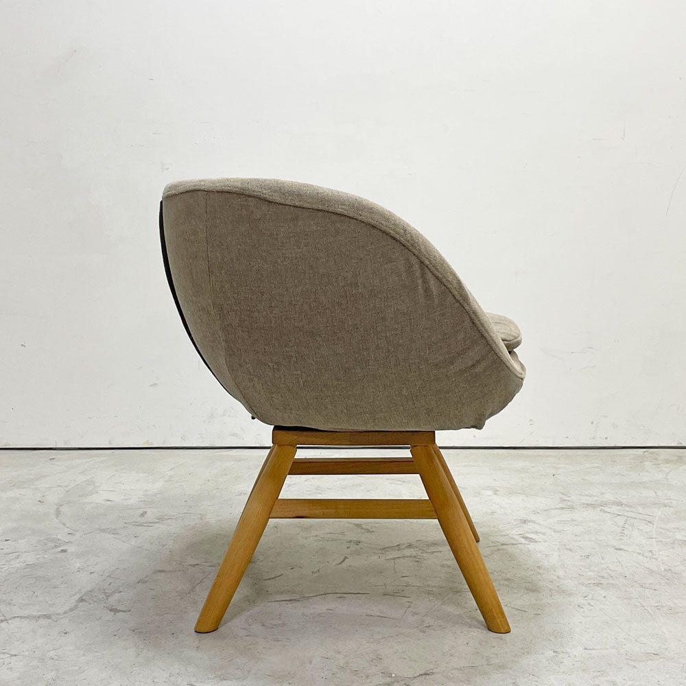 モモナチュラル Momo Natural モールドラウンドチェア MOLD ROUND M-ROUND CHAIR SO ダイニングチェア アルダー材 カバーリング 回転式 定価￥45,000- B ●