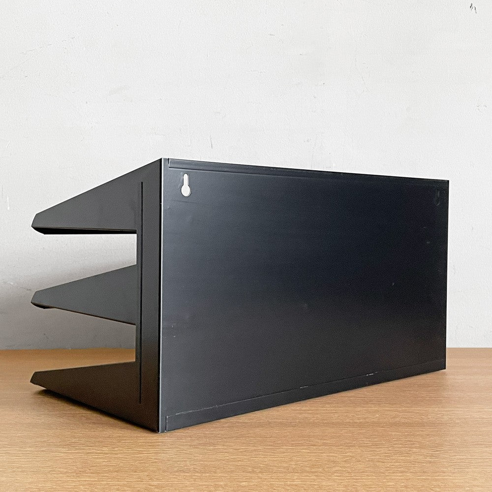 ビスレー BISLEY 3段 レターラック ブラック 書類棚 A4サイズ 横型 W38.5cm 壁掛け可 デスクアクセサリー 英国 A ■