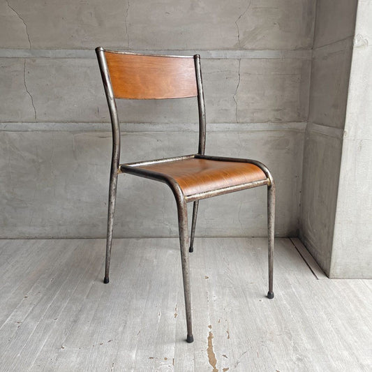 ムルカ Mullca 510 chair メタル×プライウッド スタッキング スクールチェア 工業系 フランスビンテージ French Vintage A ♪