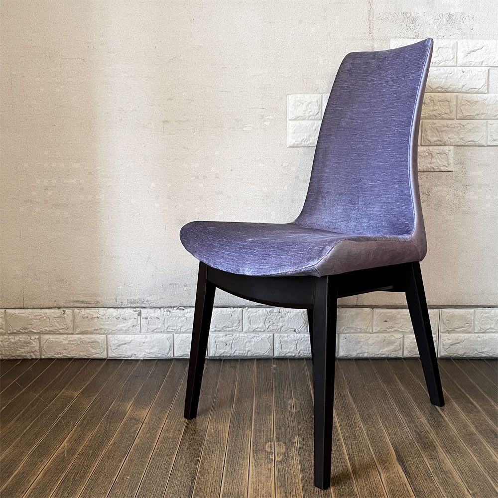 カワジュン KAWAJUN ドリディナチェア DORIDINA CHAIR ダークブラウンフレーム ファブリック パープル 定価￥63,100-以上 A ◎