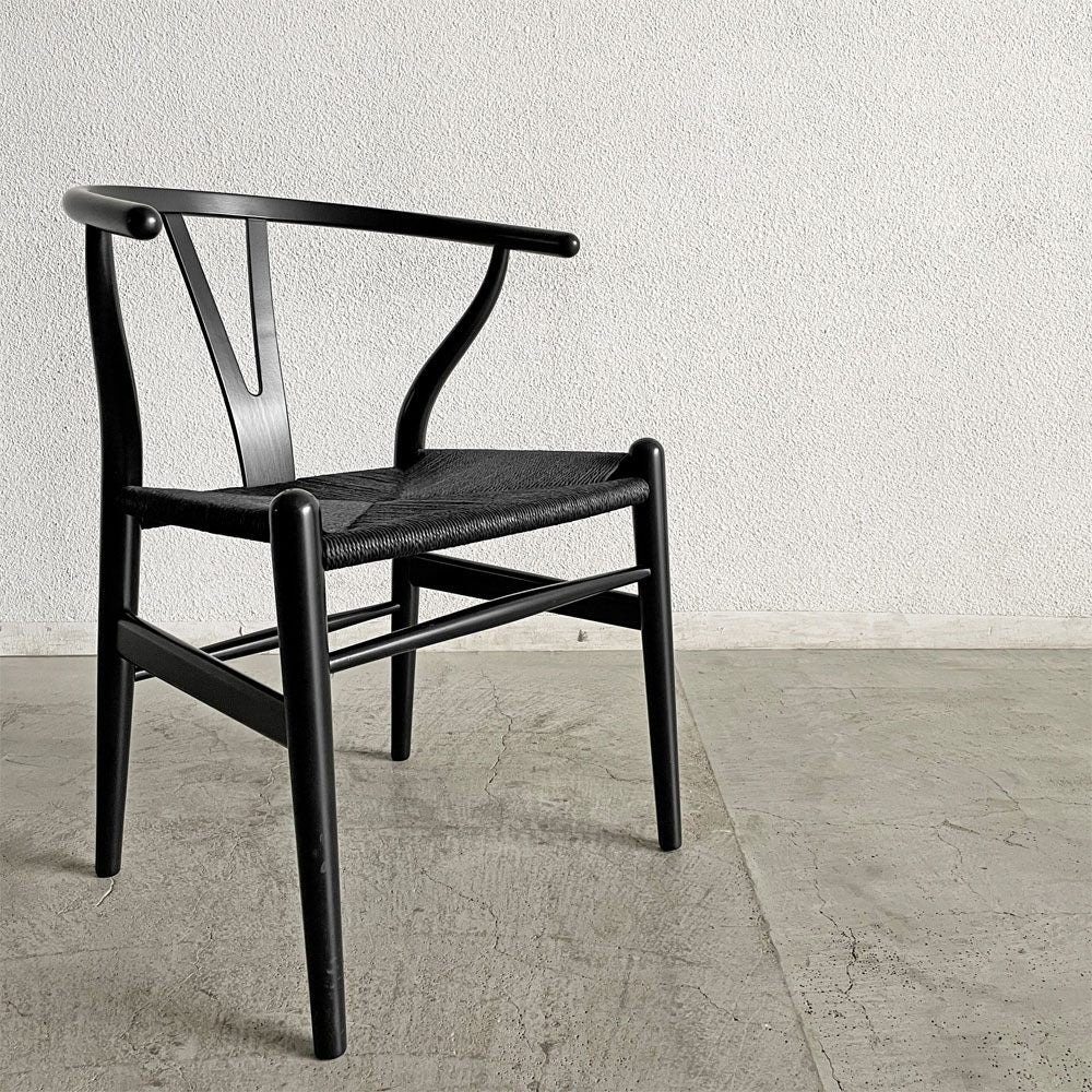 カールハンセン＆サン Carl Hansen & Son CH24 Yチェア ビーチ材 ブラックラッカー×ブラックペーパーコード 日本仕様サイズ ハンス・J・ウェグナー デンマーク 北欧家具 B 〓