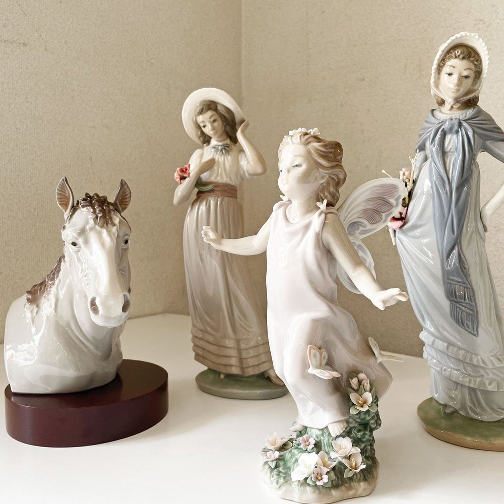 リヤドロ LLADRO ナオ NAO 帽子を被った女性 フィギュリン H31cm 陶器人形 ポーセリンアート 置物 スペイン ◎