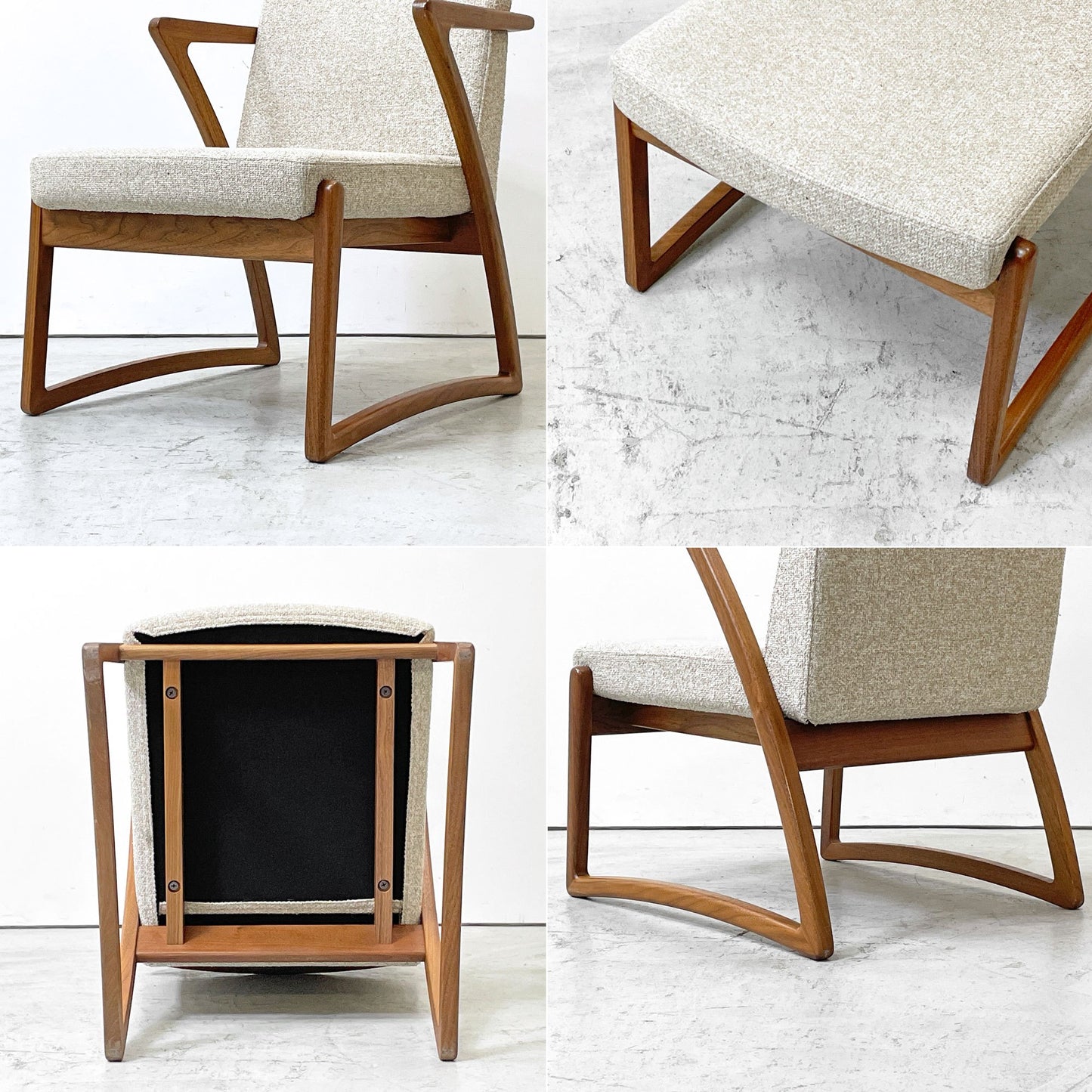 リアルスタイル REAL Style カンナ ローチェア Canna low chair SH380 ウォールナット材 低座椅子 スタンチ19 ファブリック フルカバーリング 定価￥110,000- ●