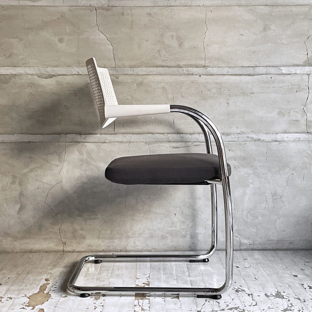 ヴィトラ vitra ビザビ2 Visavis2 アームチェア デスクチェア ホワイト/グレー カンティレバー スタッキング可能 アントニオ・チッテリオ ♪