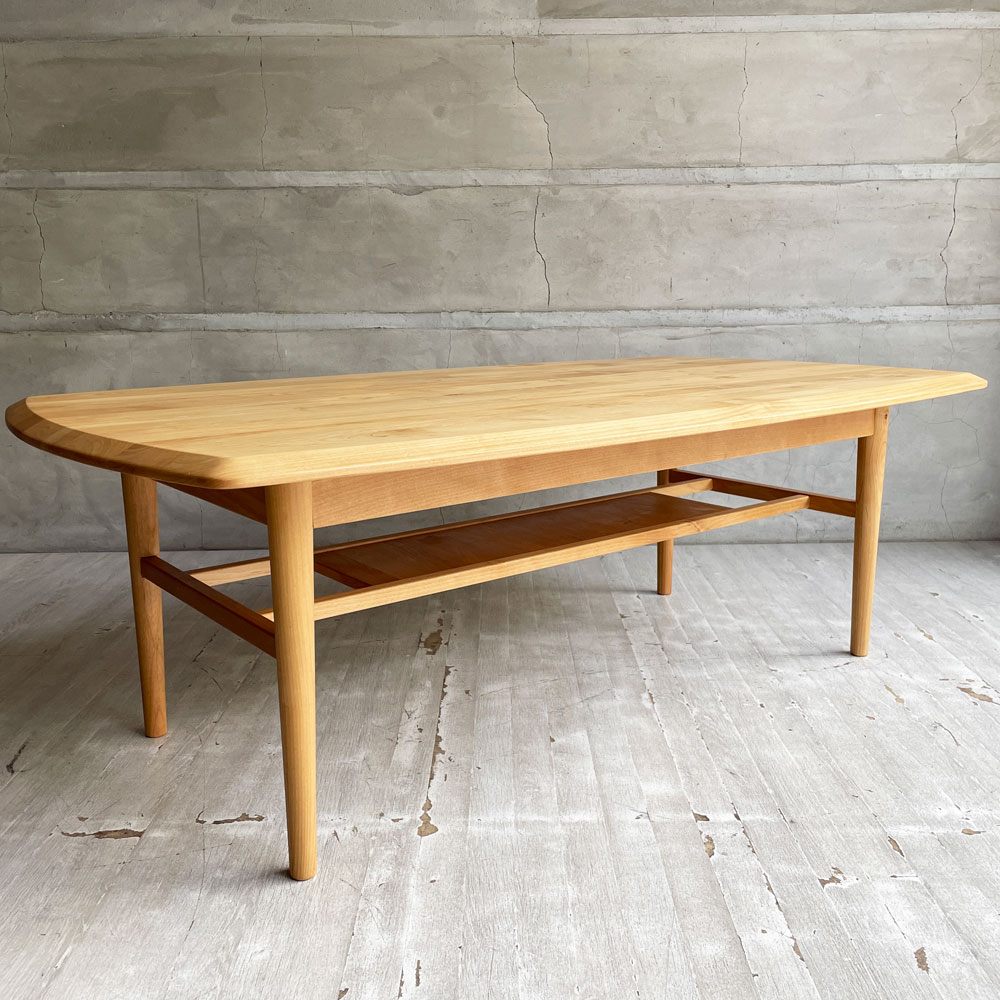 モモナチュラル Momo Natural ワイド FD ミドル テーブル WIDE FD MID TABLE コーヒーテーブル エレベーターテーブル 昇降式 アルダー材 ♪