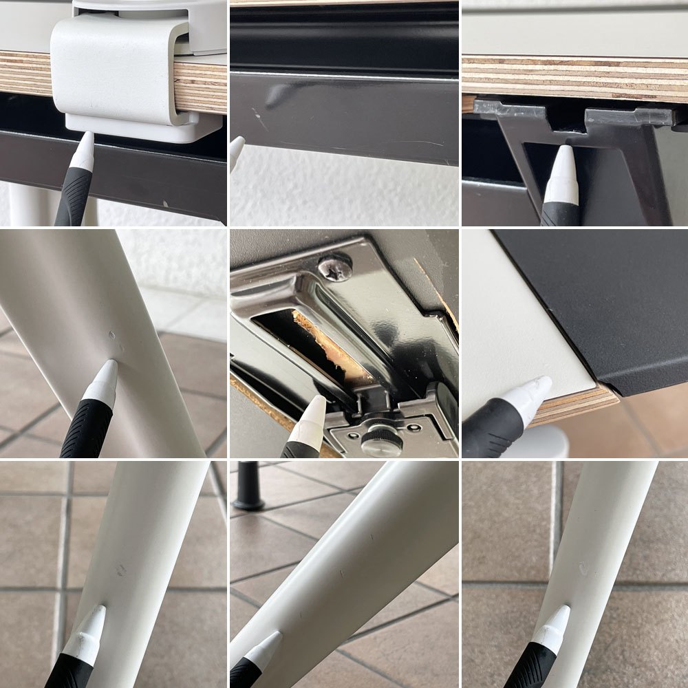 ハーマンミラー Herman Miller エンベロップデスク Envelop Desk スライド天板 & 高さ調節機能 ビル・スタンフ ジェフ・ウェバー モニターアーム パソコンデスク 取扱説明書・組み立て説明書付  ◇