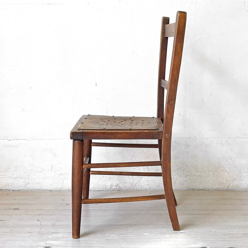 フランス アンティーク キッズチェア Kids chair スタッズ 鋲打ち ディスプレイ チェア フラワースタンド 花台 B ★