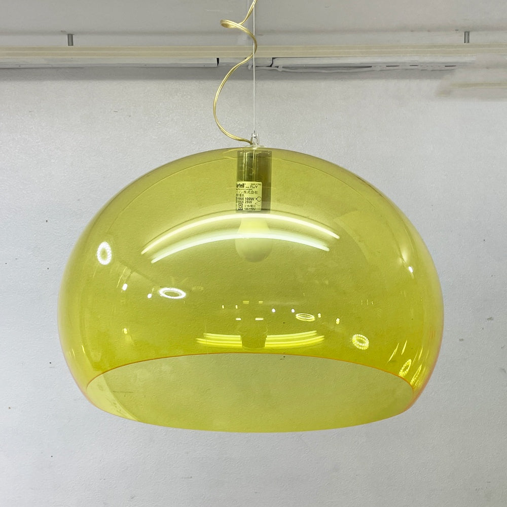 カルテル Kartell フライ FL/Y FLY ペンダントライト イエロー φ52cm フェルーチョ・ラヴィアーニ イタリア スペースエイジ ●