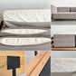 モモナチュラル MOMO Natural エヌボックス N.BOX SOFA ワイド3Pソファ カバーリングファブリック グレー系 オーク材 W205cm 定価￥205,000-以上 〓