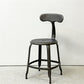 フェールトラヴァイユ FER TRAVAIL ニコルチェア NICOLLE Chair SH45cm ダイニングチェア スチール マットクリア仕上げ 別注モデル レザーパッド付 ネイビー インダストリアル フランス ●