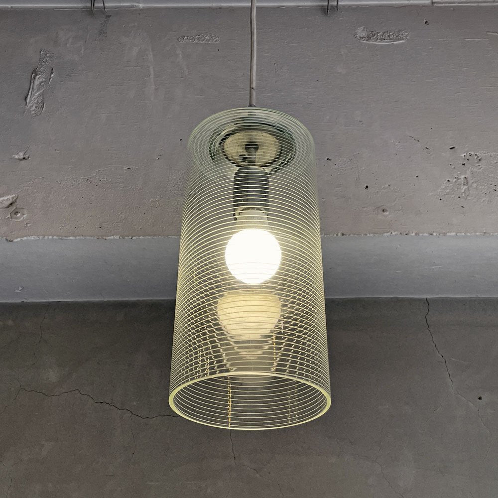 森部照明 MORIBE SHOMEI 糸巻ガラスシェード ペンダントライト クリア 円柱 モダンデザイン ビンテージ ♪