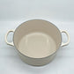 ルクルーゼ LE CREUSET ココットロンド 両手鍋 メレンゲ シルバーツマミ 22cm 鋳物 フランス ●