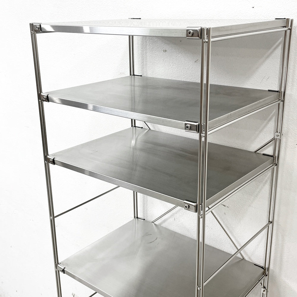 無印良品 MUJI ステンレスユニットシェルフ 棚板×6枚 W57cm H175.5cm 収納家具 ●