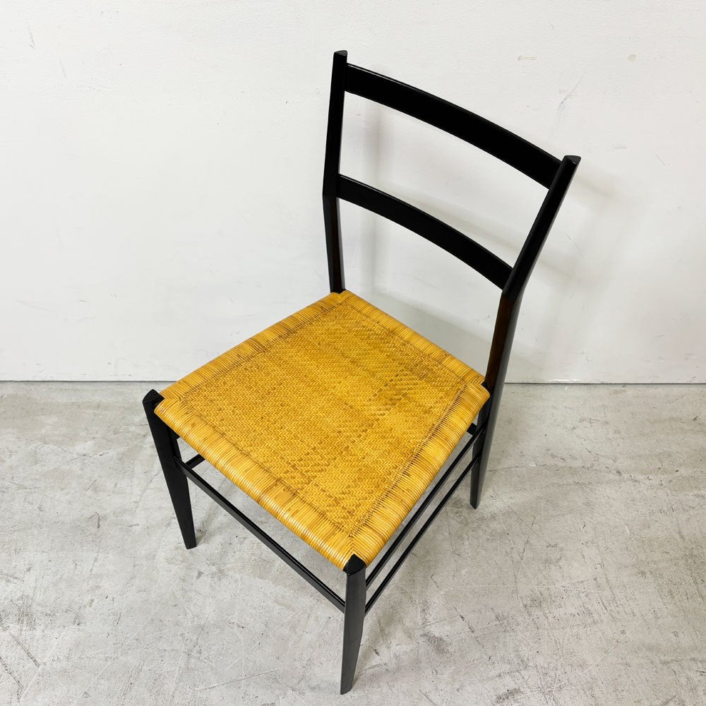 カッシーナ Cassina 699 スーパーレジェーラ SUPERLEGGERA チェア アッシュ材 ブラック 籐張り ジオ・ポンティ ●