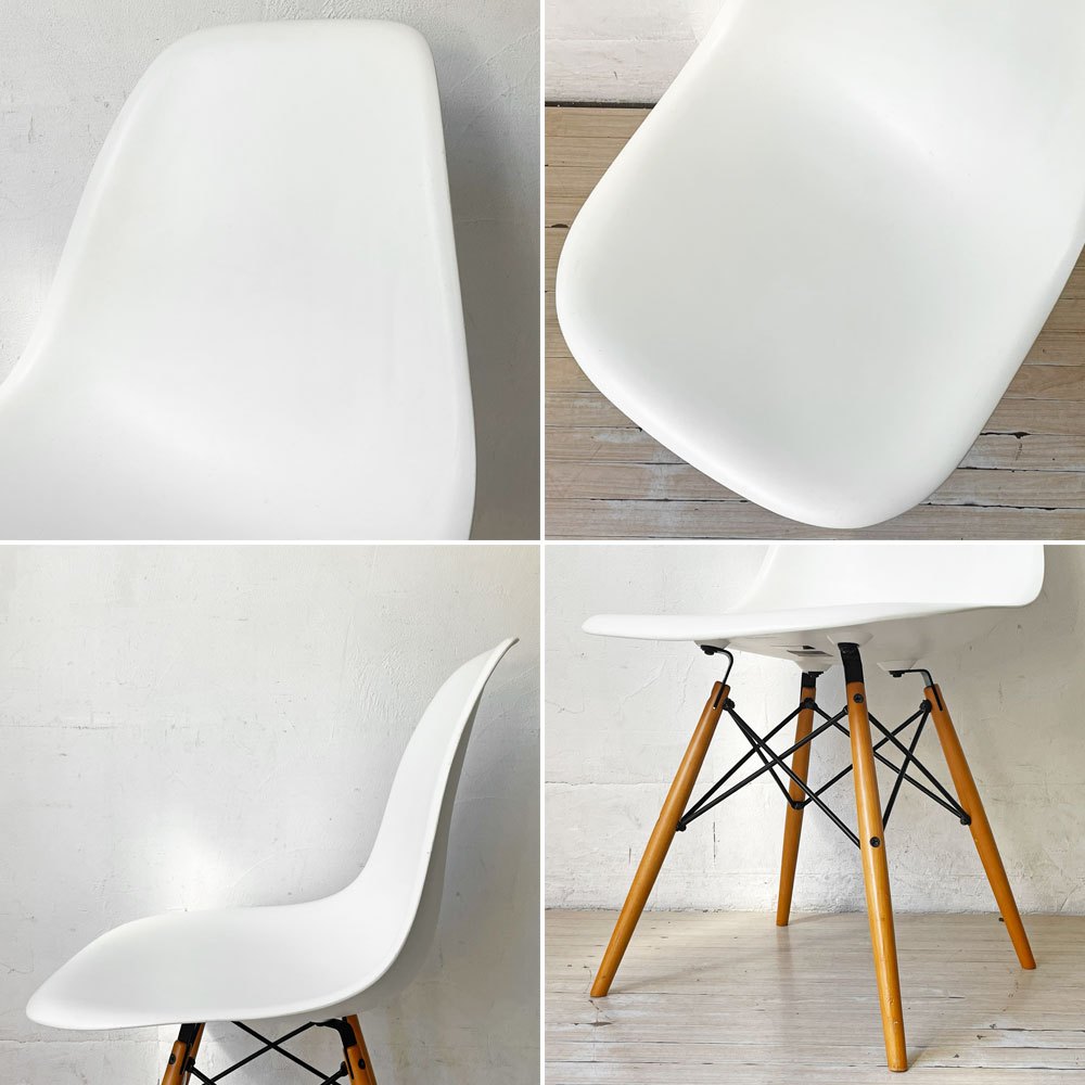 ハーマンミラー Herman Miller サイドシェルチェア ポリプロピレン ホワイト ドゥエルレッグ C&R イームズ ミッドセンチュリー A ★