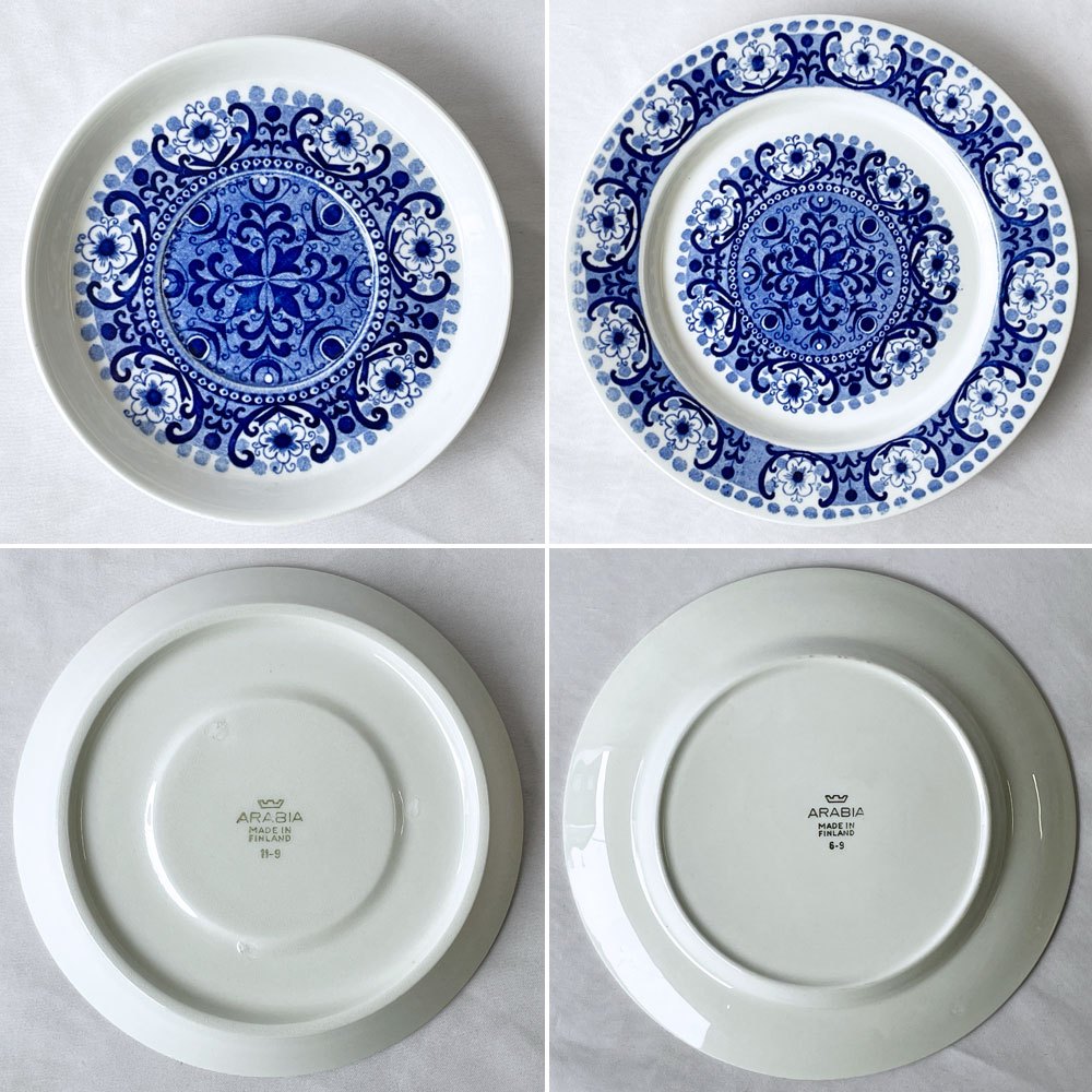 アラビア ARABIA アリ ALI ブルー カップ＆ソーサー トリオ ライヤ・ウオシッキネン 北欧ビンテージ フィンランド ◇