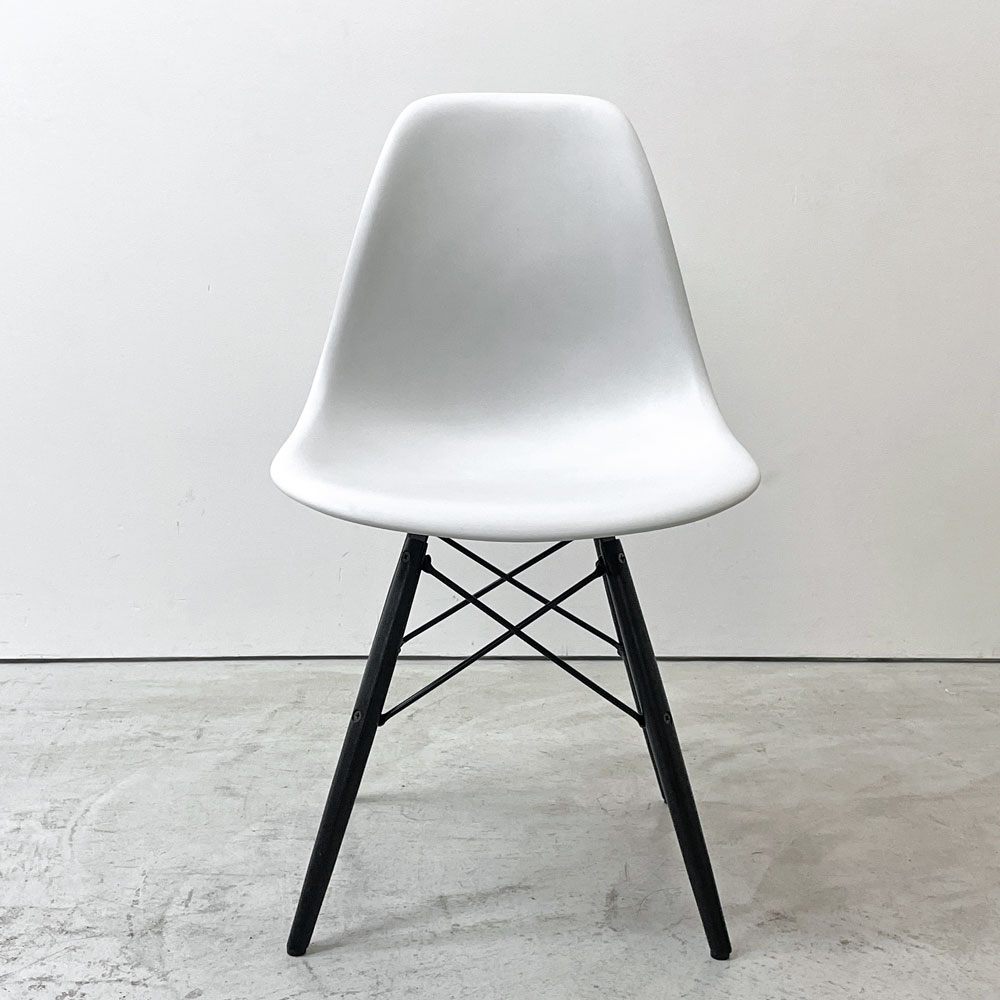 ハーマンミラー HermanMiller サイドシェルチェア ドゥエルレッグ DSW アルパイン × エボニー ポリプロピレン製 イームズ ミッドセンチュリー C ●