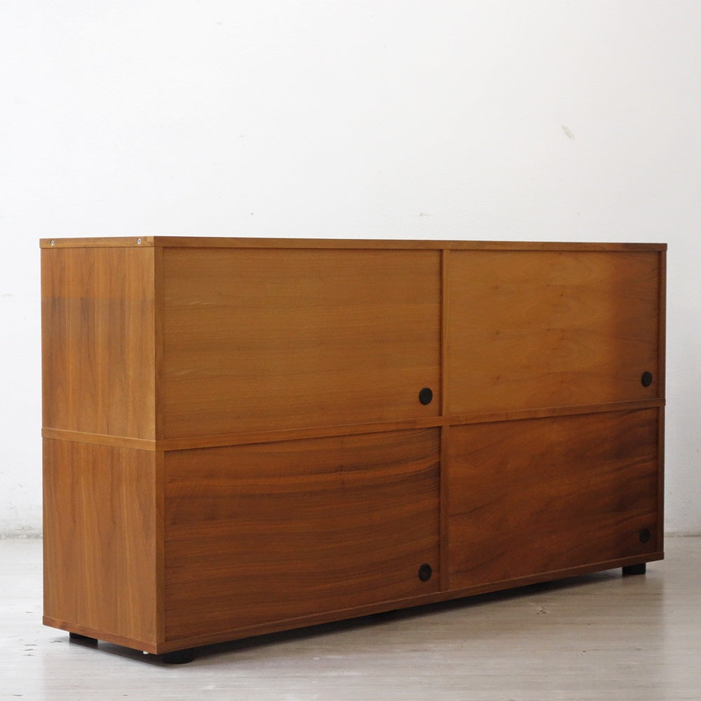 無印良品 MUJI スタッキングキャビネット 2列2段 ウォールナット材 W162.5cm シンプルモダン ●