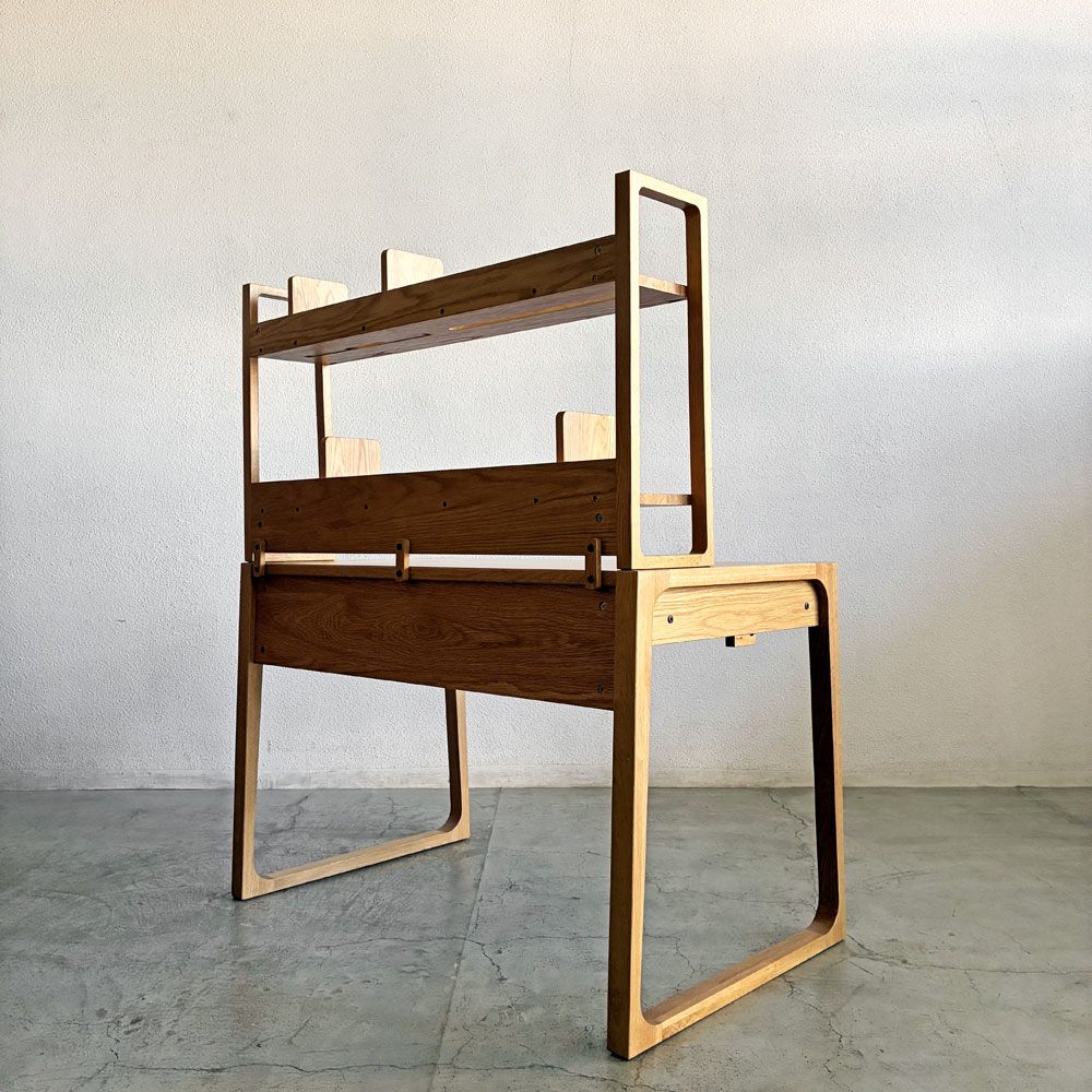 アクタス ACTUS アクタスキッズ フォピッシュ foppish デスク + ハイタイプデスクシェルフ W110cm オーク材 石田和人 現行定価￥140,800- 〓