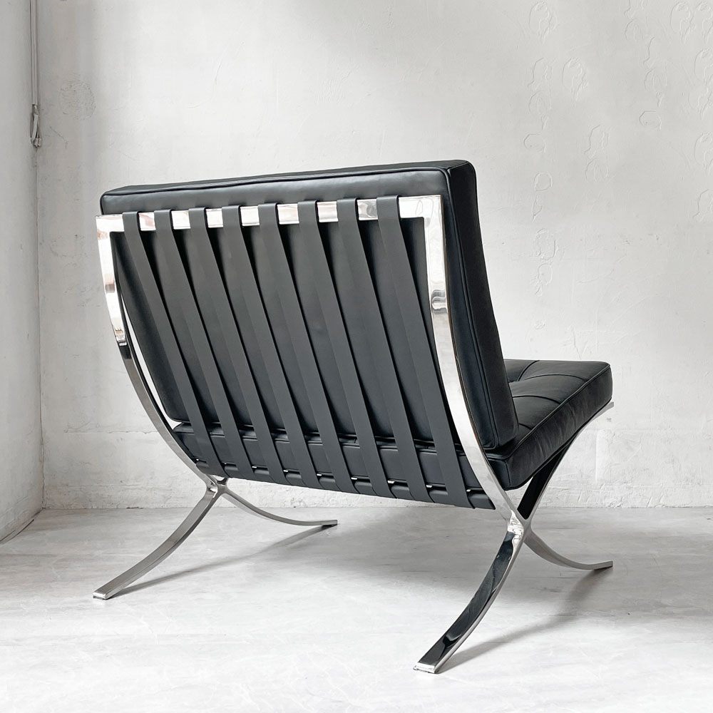 ミース・ファン・デル・ローエ バルセロナチェア Barcelona Chair リプロダクト品 ESQ 本革 1シーターソファ モダンデザイン ミッドセンチュリー ★
