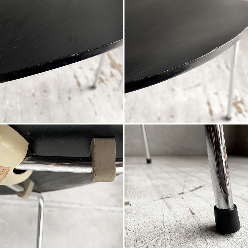 フリッツハンセン Fritz Hansen 3107 セブンチェア カラードアッシュ ブラック 80's ビンテージ vintage アルネ・ヤコブセン デンマーク B ♪