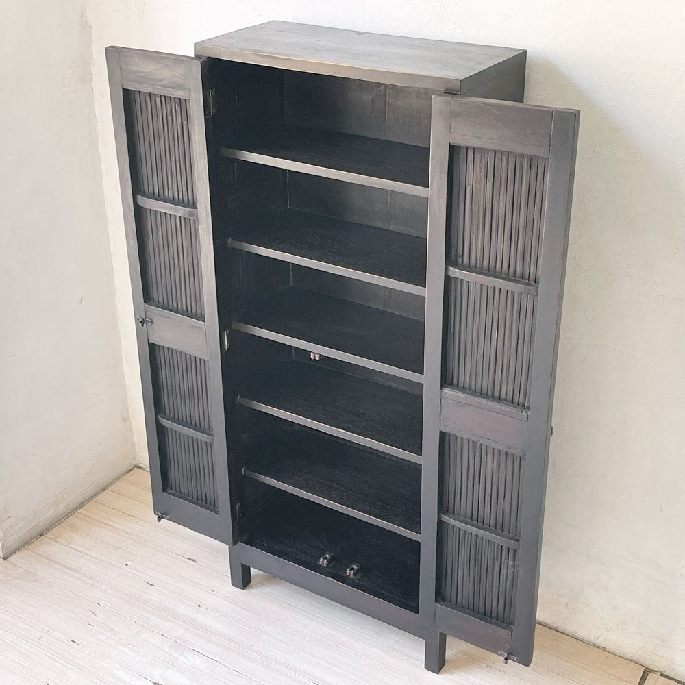 アジアン家具 バンブー キャビネット 収納棚 シェルフ オリエンタル 店舗什器 ★